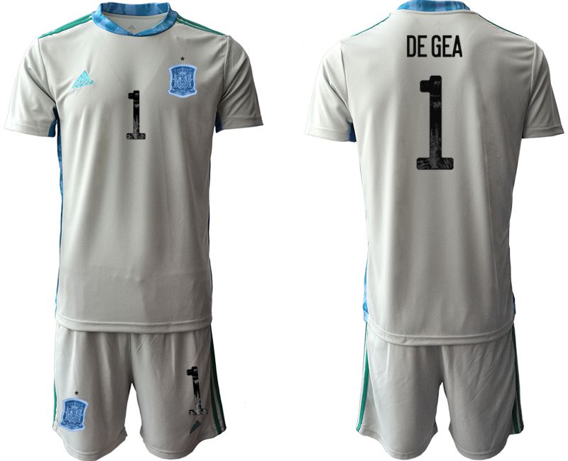 Men 2021 World Cup National Spain gray goalkeeper #1 Soccer Jerseys